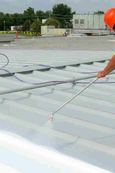 Shiny protective coated floor in a garage
